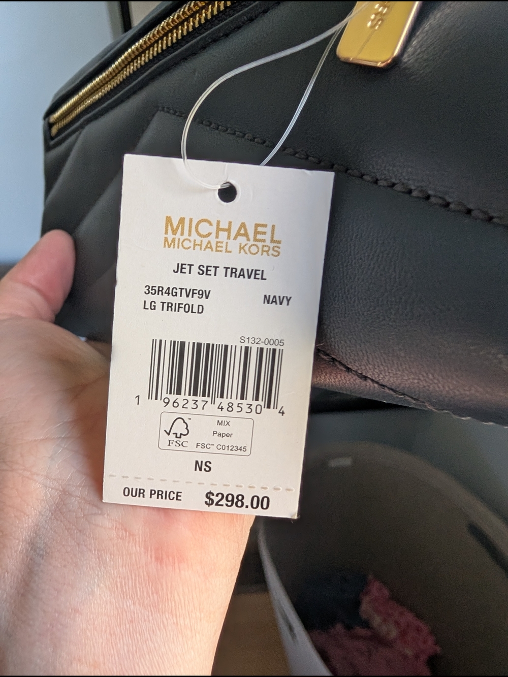 Michael Kors Jet Set Travel Large Trifold Wallet - Navy (NWT) - Picture 7 of 7